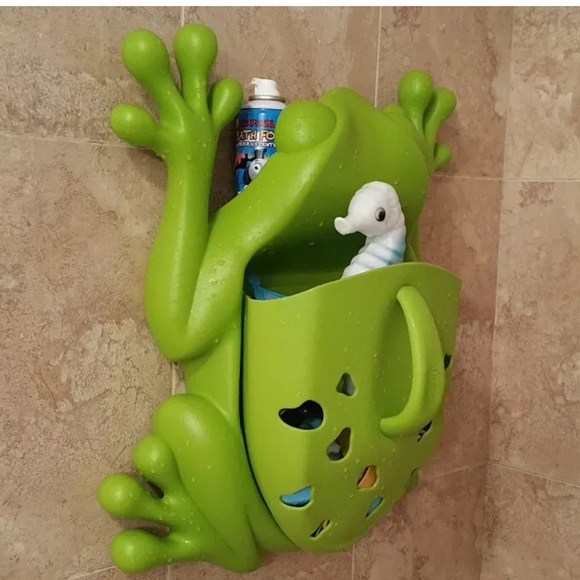 boon frog bath toy holder